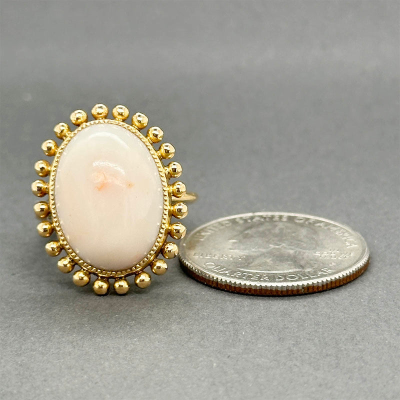 Estate 18K Y Gold 13.01ctAngel Skin Coral Ring
