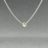 Estate 14K W Gold 0.10ct G/SI1 Diamond Solitaire Necklace