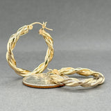 Estate 14K Y Gold 27.7mm Twisted Hoop Earrings