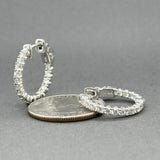 Estate 14K W Gold 0.95ctw H-I/SI1-2 Diamond In/Out Hoop Earrings