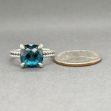 Estate David Yurman SS Topaz & Diamond Chatelaine Ring