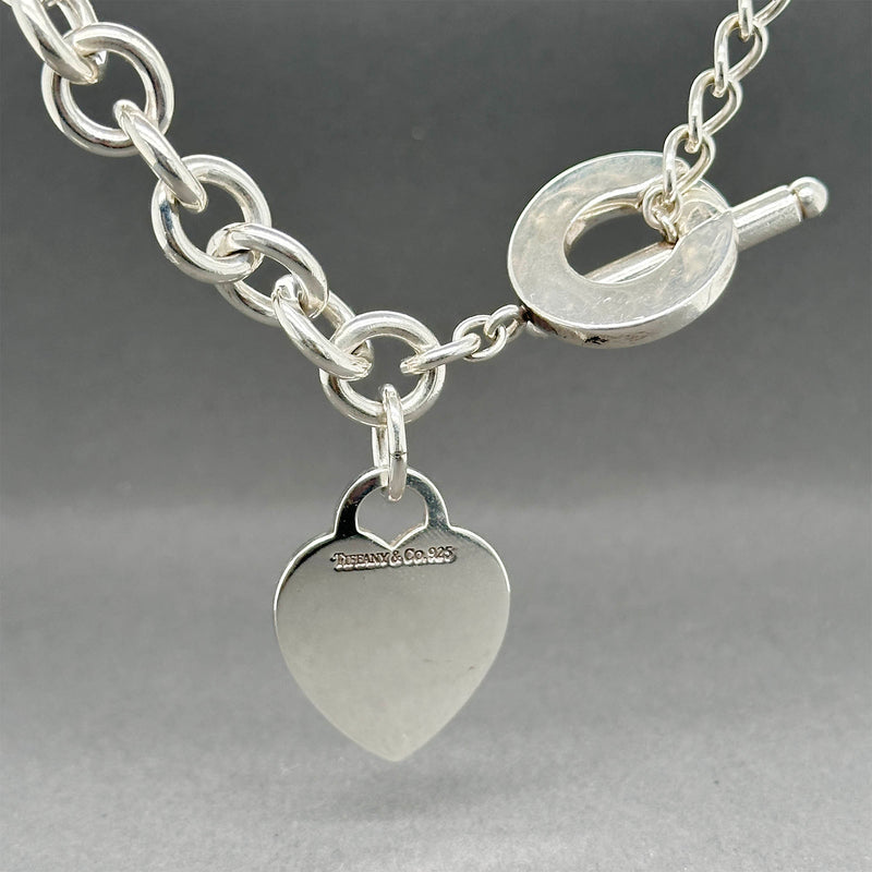 Estate Tiffany & Co. SS Heart Tag Toggle Necklace