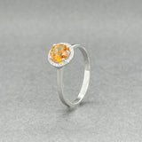 Estate 14K W Gold 0.76ct Citrine & 0.13ctw Diamond Ring