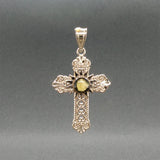 Estate 14K Y Gold Mustard Seed Cross Pendant