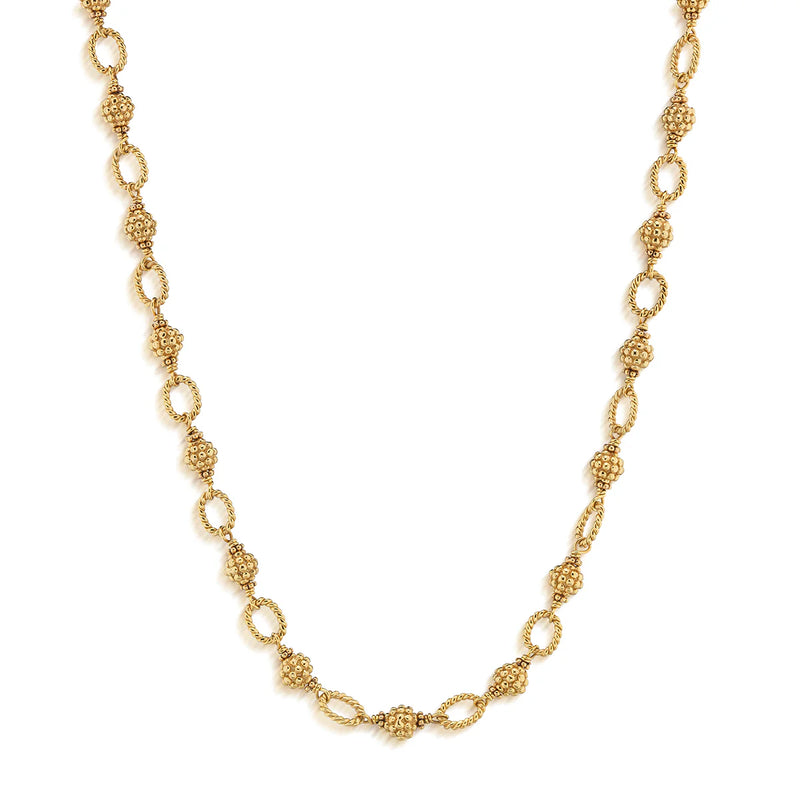 Brass YGP Berry & Bead Chain 18"