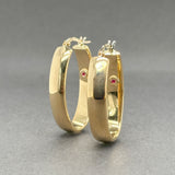 Estate 14K Y Gold 30.5mm Oval Hoop Earrings