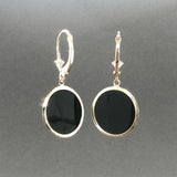 Estate 14K Y Gold Onyx Filigree Drop Earrings