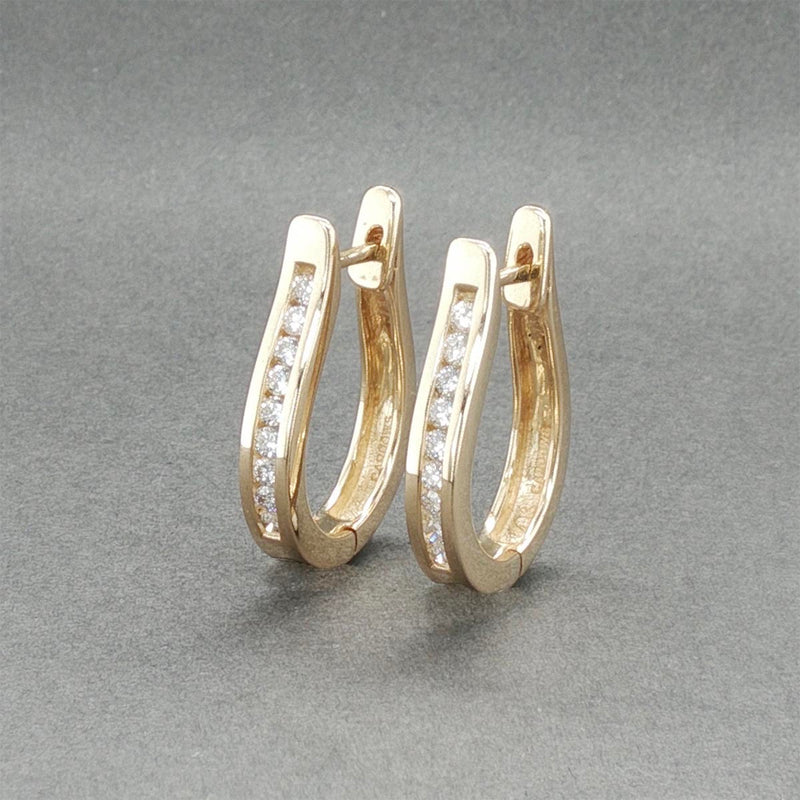 Estate 14K Y Gold 0.38ctw Diamond Hoop Earrings