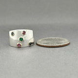 Estate SS 14 Ruby, Sapphire, & Emerald Ring