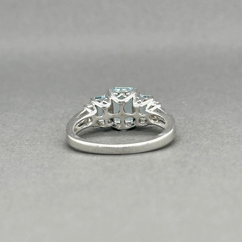 Estate 14K W Gold 1.46ctw Aquamarine & 0.07ctw Diamond Ring