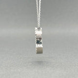 Estate 14K W Gold 0.13ctw Diamond C Pendant