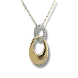 14K Two-Tone 0.18ctw G/SI1 Double Oval Diamond Pendant