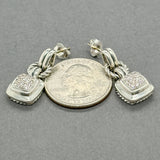 Estate David Yurman SS Diamond Renaissance Drop Earrings