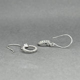 Estate 14K W Gold 0.10ctw Diamond Circle Drop Earrings