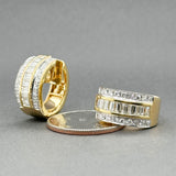 Estate 18K Y Gold 3.08ctw G/VS2-SI1 Diamond Huggie Earrings