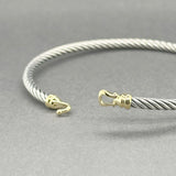 Estate David Yurman SS 18 3mm Buckle Bangle Bracelet