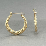 Estate 14K Y Gold 24.7mm Twisted Hoop Earrings
