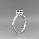 Estate 14K W Gold 1.01ctw Diamond Eng. Ring GIA
