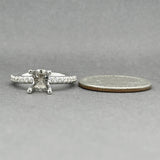 Estate 18K W Gold 0.35ctw H/SI1 & Yellow Diamond Eng. Ring Semi-Mount