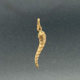 Estate 18K Y Gold 33mm Spiral Italian Horn Pendant
