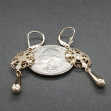 Estate 14K Y Gold Filigree Drop Earrings