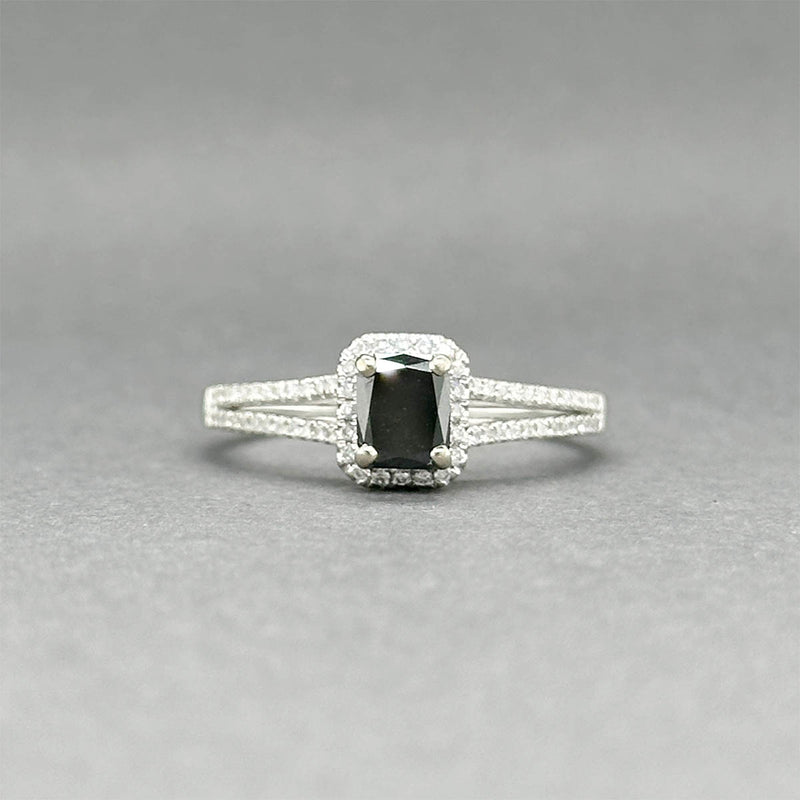 Estate 14K W Gold 1.01ctw Diamond Eng. Ring GIA