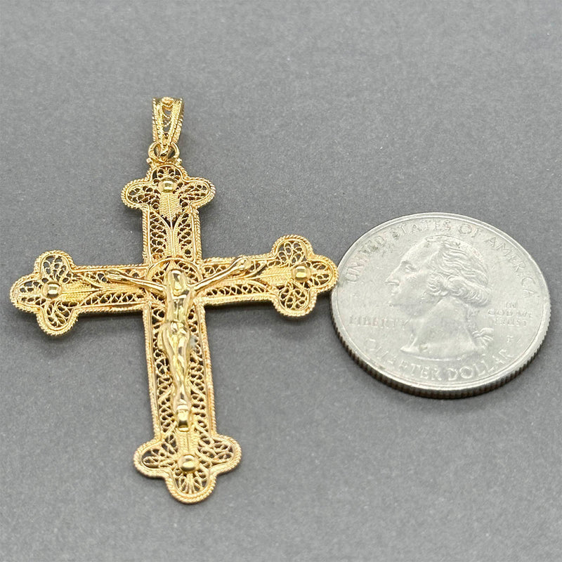 Estate 20K Y Gold 47.77mm Crucifix Pendant