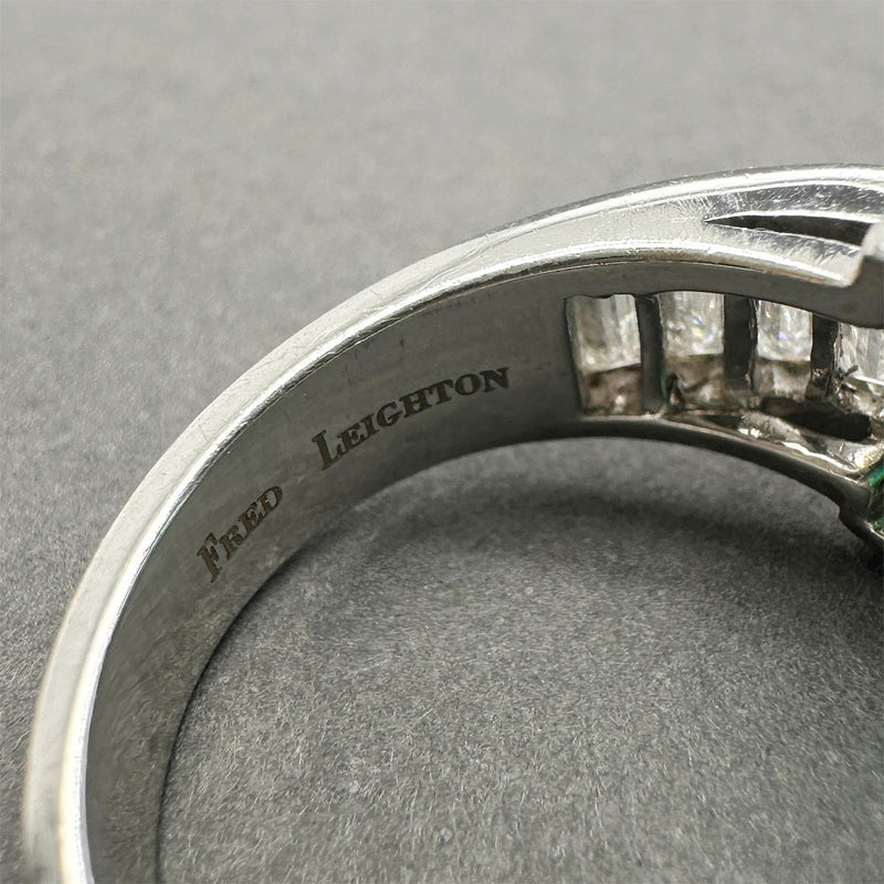 Estate Fred Leighton 18K W Gold 3.60ct Emerald & 1.85ctw Diamond Ring GIA