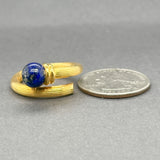 Estate 18K Y Gold Lapis Lazuli Bypass Ring