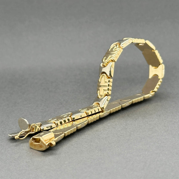 Estate 18K TT Gold 9.31mm Stampado Bracelet