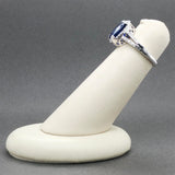 Estate Effy 14K W Gold 3.38ct Enhanced Sapphire & 0.38ctw Diamond Ring