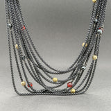 Estate David Yurman SS 18 9.70ctw Garnet & Hematite Multistrand Necklace