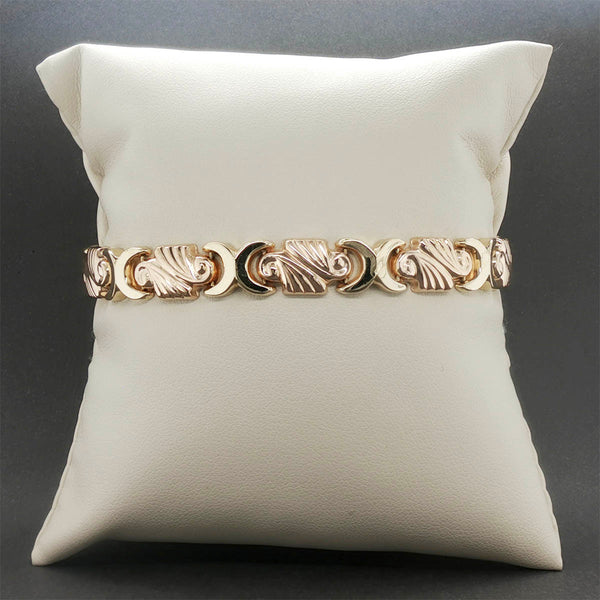 Estate 14K Y Gold Stampado Bracelet
