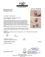Estate 14K W Gold 0.09ct I/VS2 Diamond Single Stud Earring
