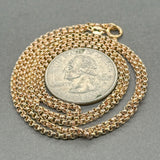 Estate 14K R Gold 1.9mm 24” Rolo Chain