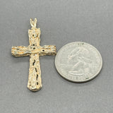 Estate 14K Y Gold 43.3mm Cross Pendant