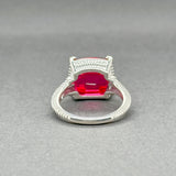 Estate Judith Ripka SS Red CZ Cocktail Ring