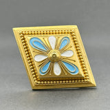 Estate Victorian 18K Y Gold Enamel Locket Pin