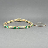 Estate 14K Y Gold 1.54ctw Emerald & 0.88ctw Diamond Bracelet