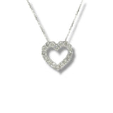 14K W Gold 0.50ctw F/VS2 Lab Created Diamond Heart Pendant