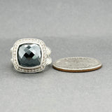 Estate David Yurman SS 8.34ct Hematite & Diamond Albion Ring