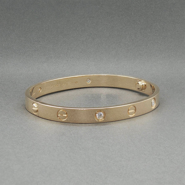 Estate Cartier 18K Y Gold 0.42ctw Diamond Love Classic Bracelet
