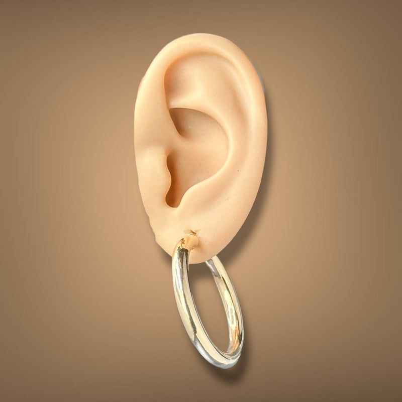 Estate 14K Y Gold 33.92mm Hoop Earrings