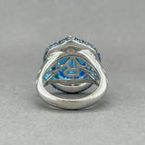 Estate 18K W Gold 17.84ctw Topaz, Sapphire, & Diamond Cocktail Ring