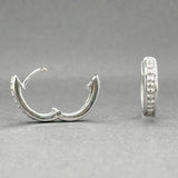 Estate 14K W Gold Beaded Huggie Earrings