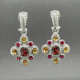 Estate Judith Ripka SS Multicolor CZ Drop Earrings