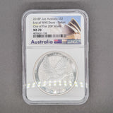 Estate 0.999 Fine Silver 2018-P Australian $2 Dove NGC MS 70