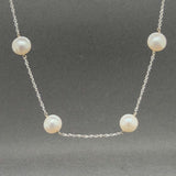 Estate 14K W Gold Freshwater Pearl Tincup Necklace