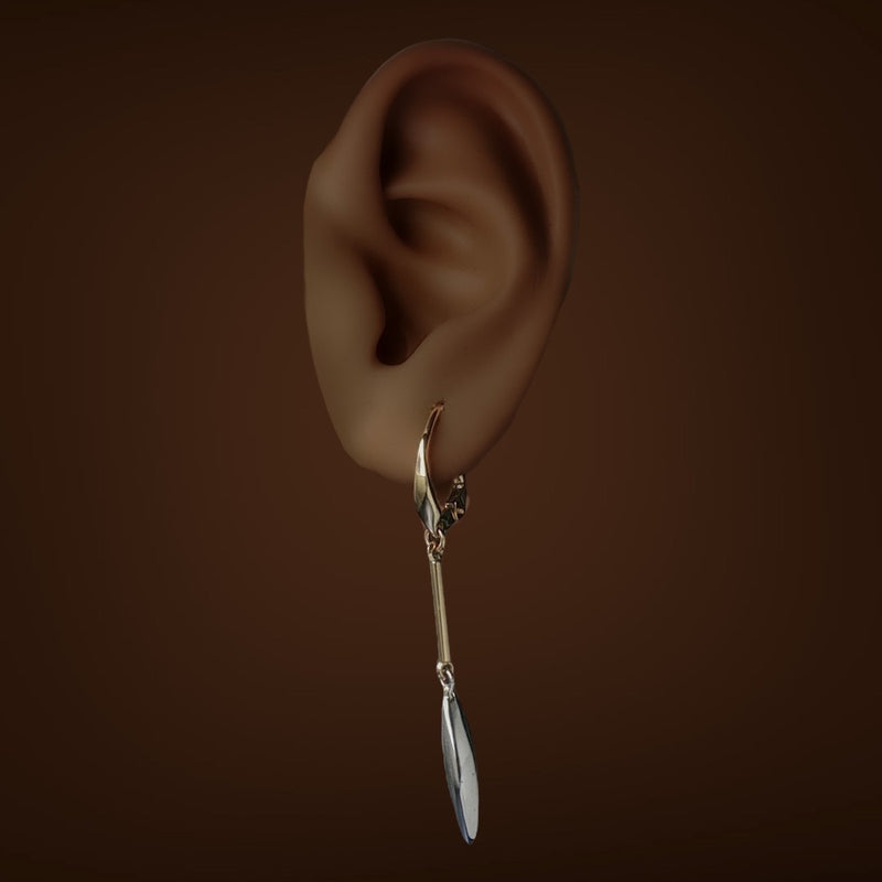 Estate 14K TT Gold Dangle Earrings