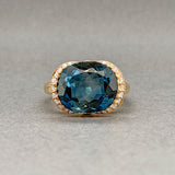Estate Effy 14K Y Gold 2.73ct Topaz & 0.37ctw F-G/VS2-SI1 Cocktail Ring